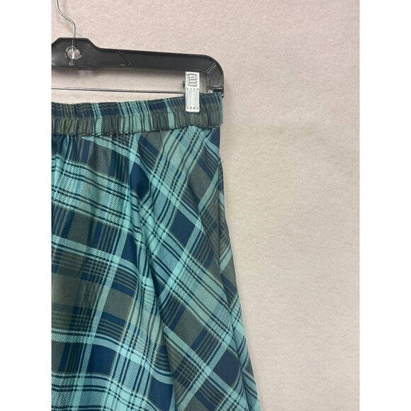 Flint & Moss Womens Plaid Blue/Green Polyester Midi Skirt #6304 - Picture 6 of 8
